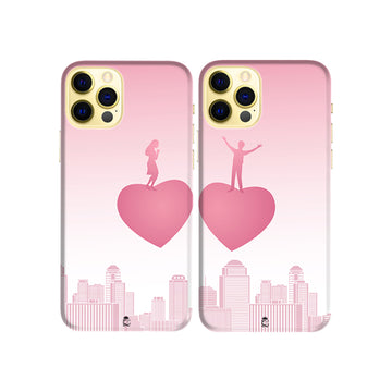 Heart Balloon Slim Hard Couple Phone Case