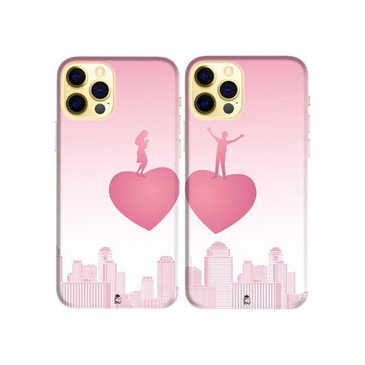 Heart Balloon Slim Hard Couple Phone Case