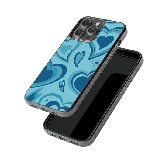 Blue Flying Hearts Glossy Metal Case