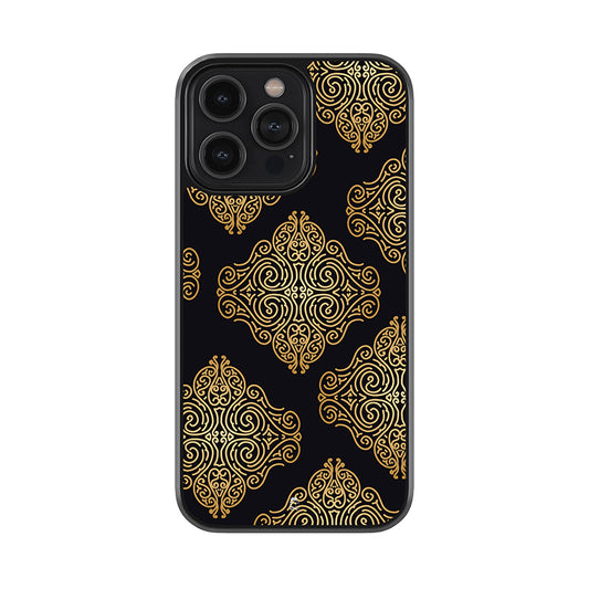 Black and Gold Mottif Glossy Metal Case
