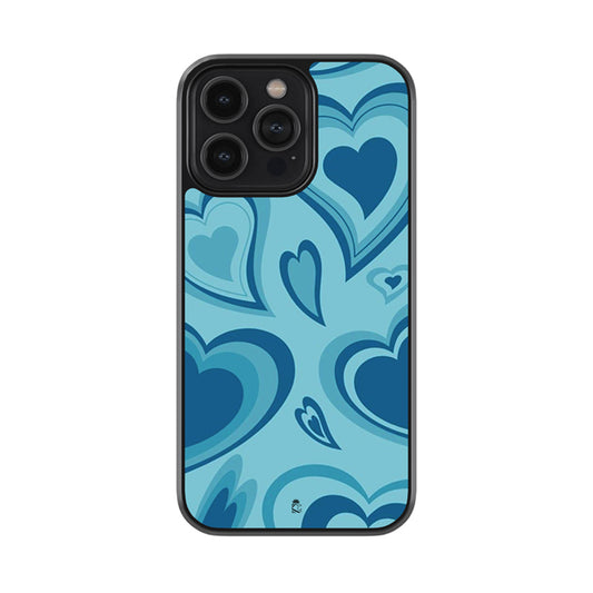 Blue Flying Hearts Glossy Metal Case