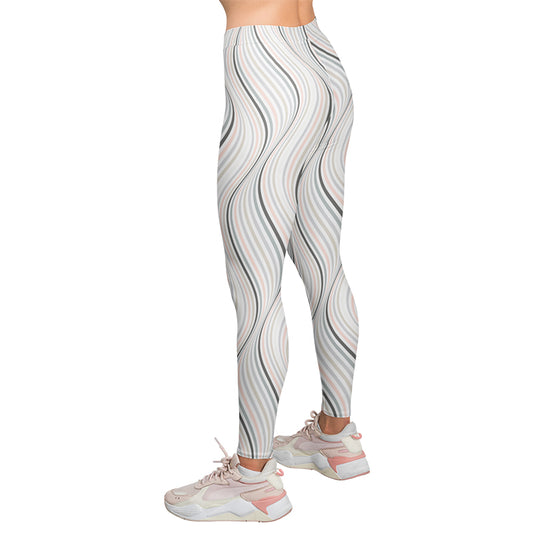 Coral Waves High Waist Leggings