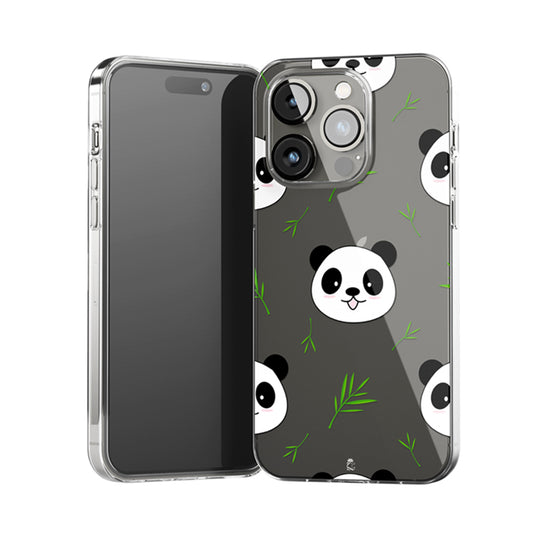 Cute Panda Face Clear Silicone Case