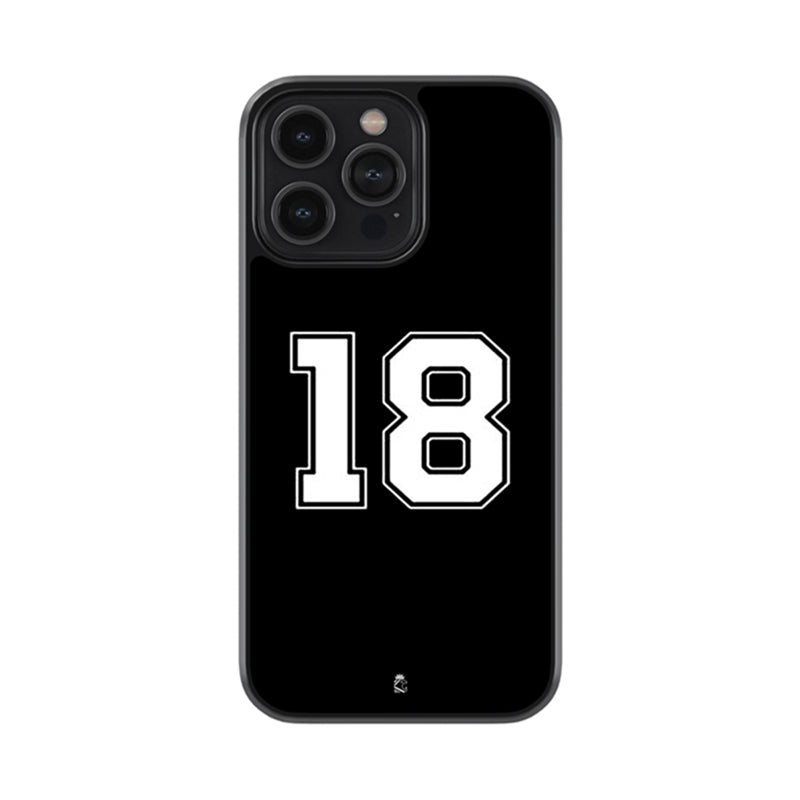 Jersey Number 18 Glossy Metal Case