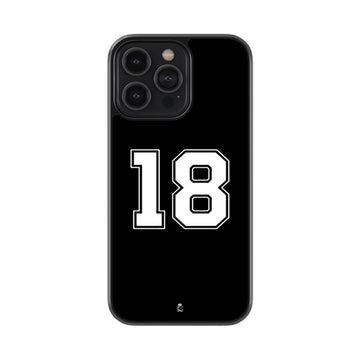 Jersey Number 18 Glossy Metal Case
