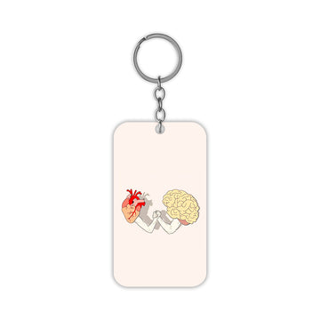 Heart vs Brain Keychain