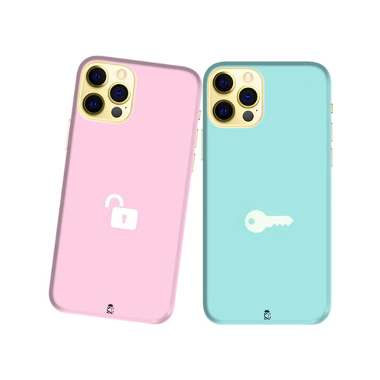 Lock and Key Slim Hard Couple Phone Case