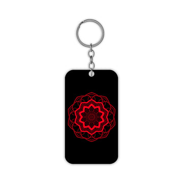 Red Kolam Keychain