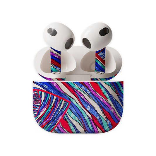 Abstractive Blue Grades Earbuds Skin