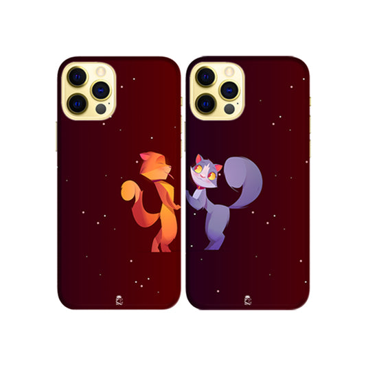 Animal Love Slim Hard Couple Phone Case