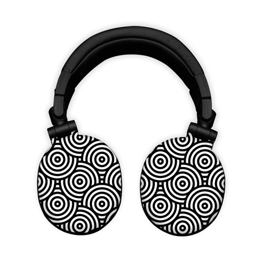 Black and White Loop Circles Headphone Skin