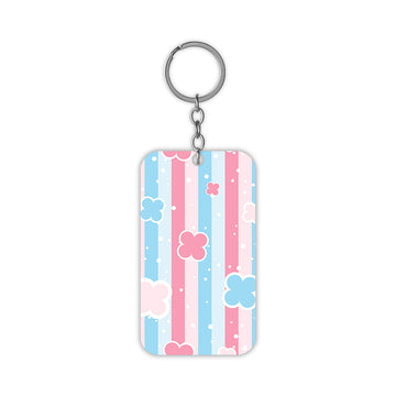 Pink and Blue Pattern Keychain