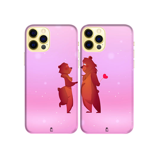 Bear Family Slim Hard Couple Phone Case