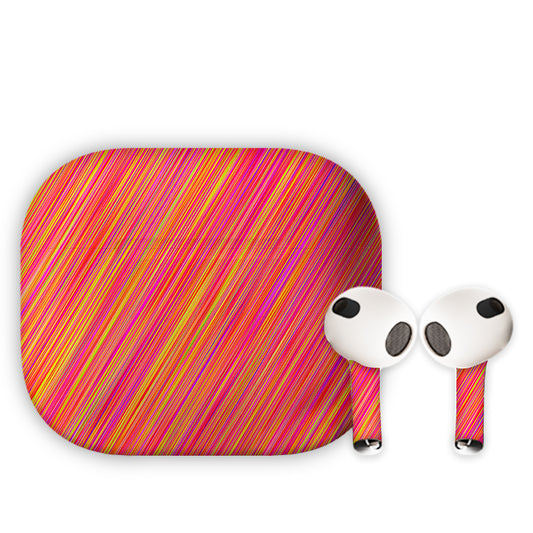 Pink Mini Stripes Earbuds Skin