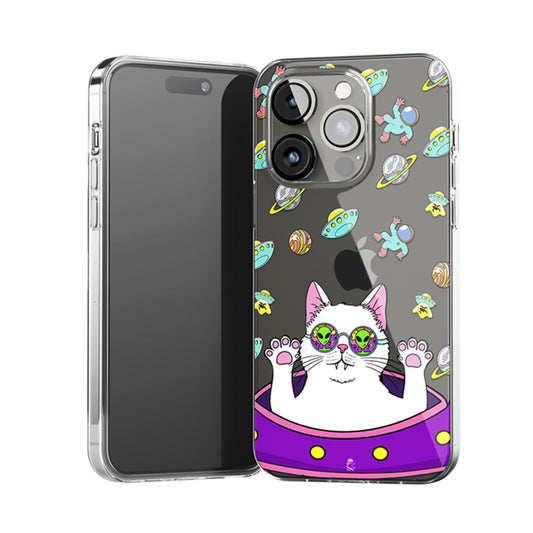 Trippy cat Clear Silicone Case