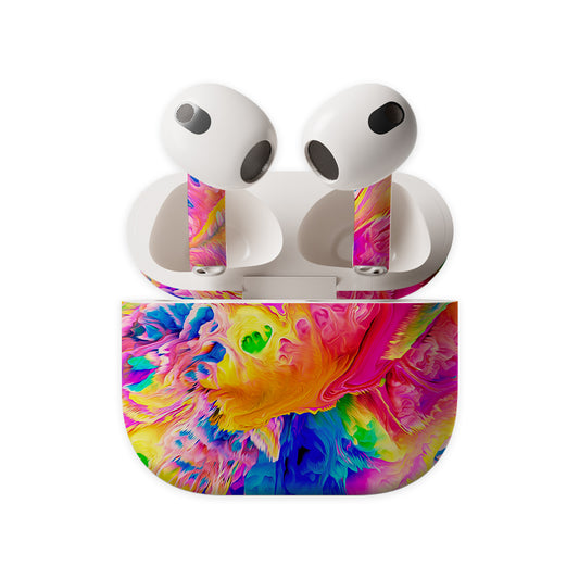 Colourful Radial Patches Earbuds Skin