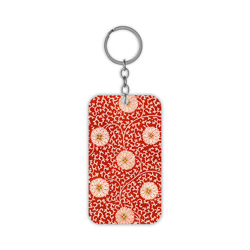 Red Golden Flower Keychain