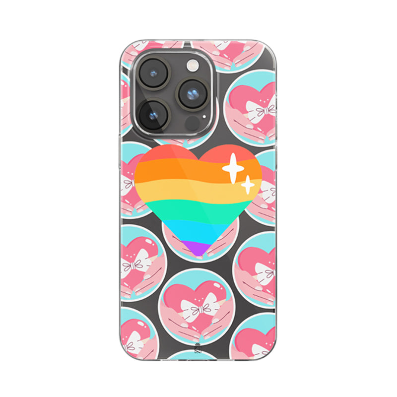Pure Hearts Clear Silicone Case