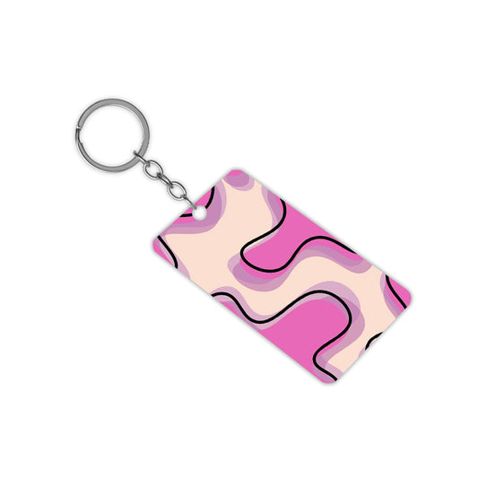 Pink Dancing Lines Keychain