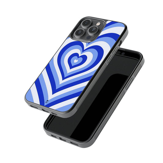 Sky Blue Hearts Glossy Metal Case