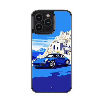 Aesthetic Blue Vintage Glossy Metal Case