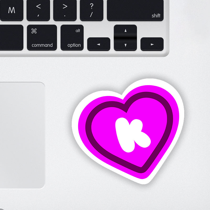 K Purple Heart Laptop Sticker