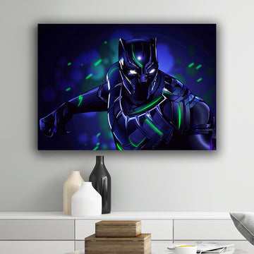 Neon Black Panther Landscape Poster