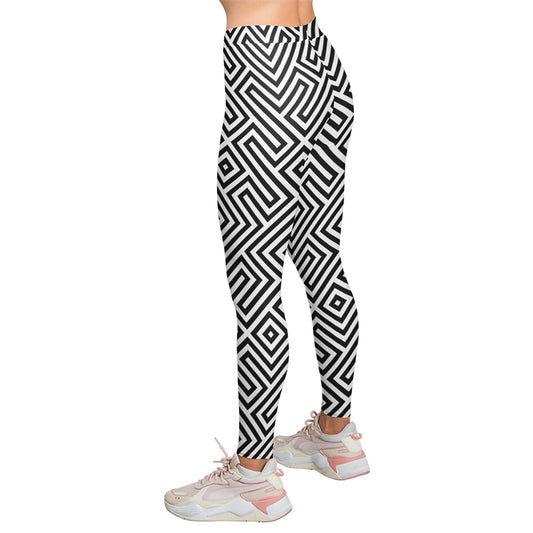Maze Pattern High Waist Leggings