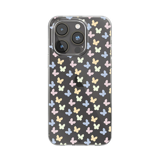 Colourful Butterflies Clear Silicone Case