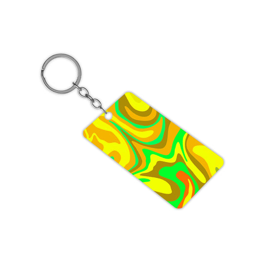 Yellow Swirls Keychain