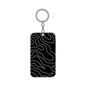 Black Topography Keychain