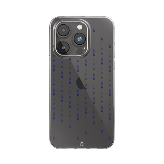 Blue Arrows Clear Silicone Case