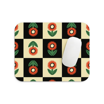 Flower Checkers Mouse Pad
