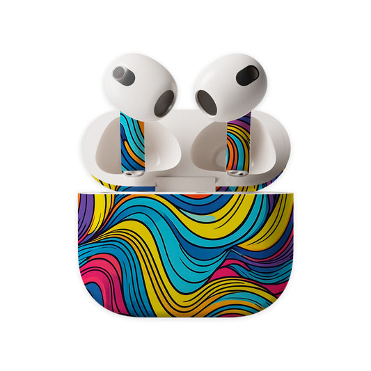Abstractive Waves Earbuds Skin