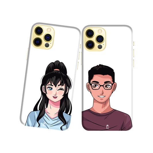 Smart College Teens Slim Hard Couple Phone Case