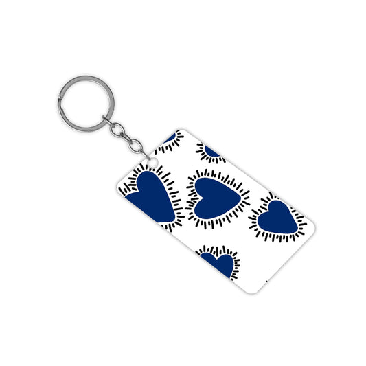 Pooky Blue Hearts Keychain