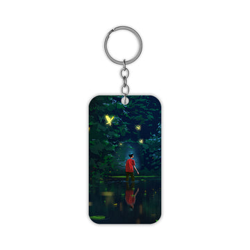Boy Night Forest Travel Keychain
