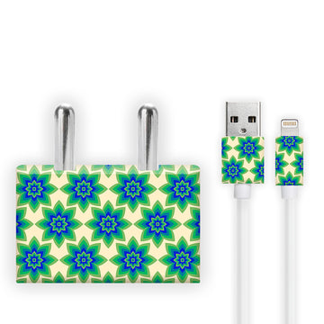 Green Flowers Charger Skin