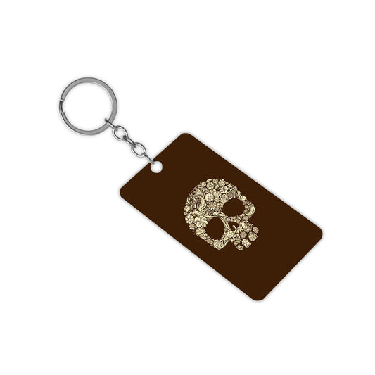 Floral Skull Keychain