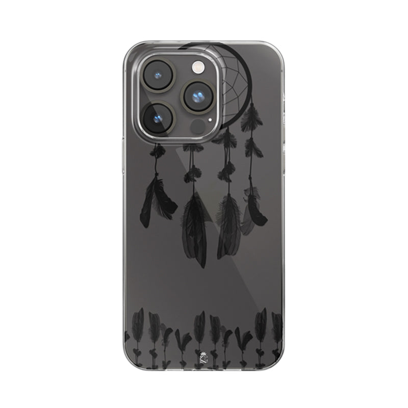 Black Dream Catcher Clear Silicone Case