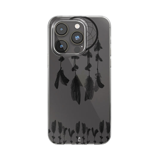 Black Dream Catcher Clear Silicone Case
