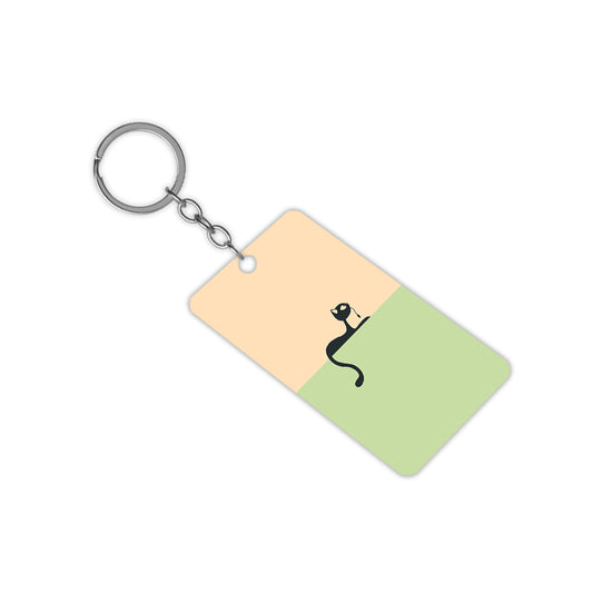 Cat On the Wall Keychain