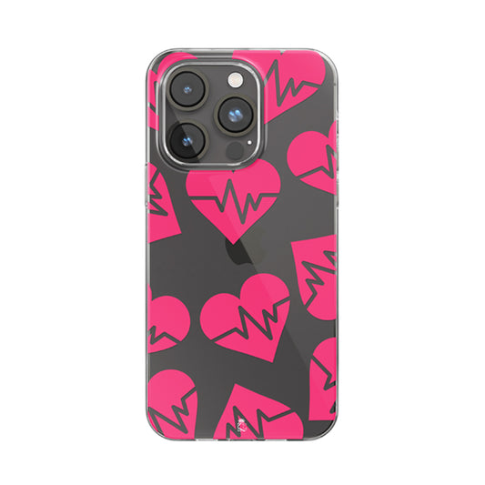 Lifeline Hearts Clear Silicone Case