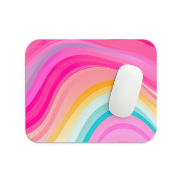 Pink Colourful Swirls Mouse Pad
