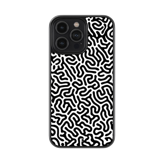 Black and White Maze Doodle Glossy Metal Case
