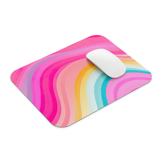 Pink Colourful Swirls Mouse Pad