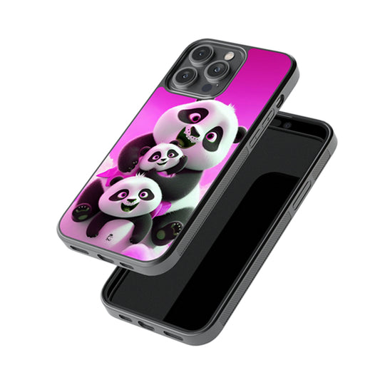 Panda Family Glossy Metal Case