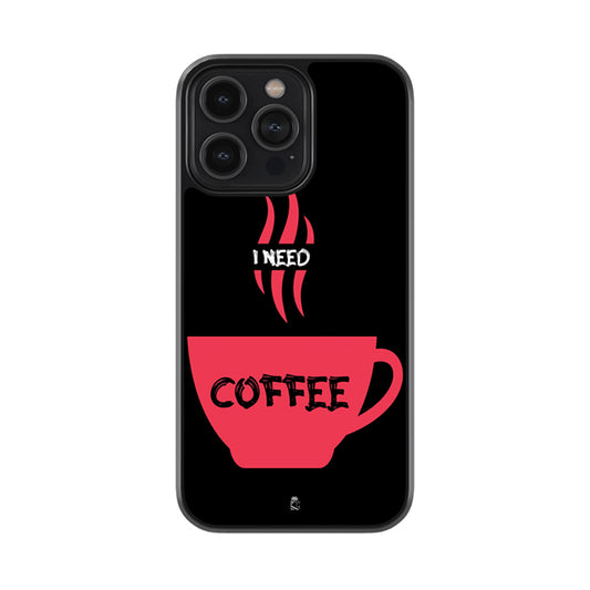 I Need Coffee Glossy Metal Case