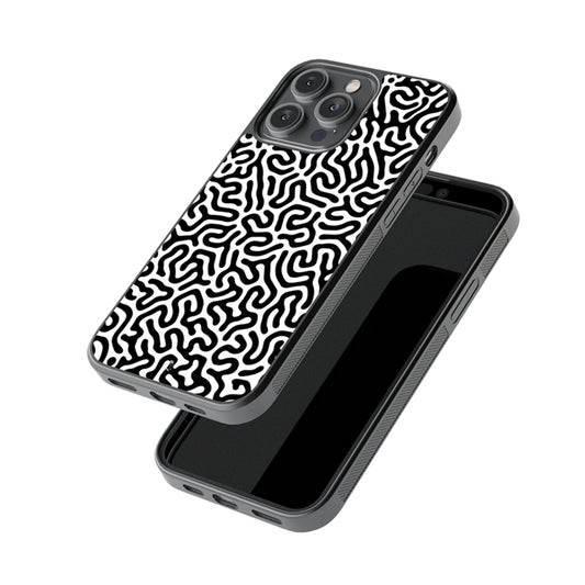 Black and White Maze Doodle Glossy Metal Case