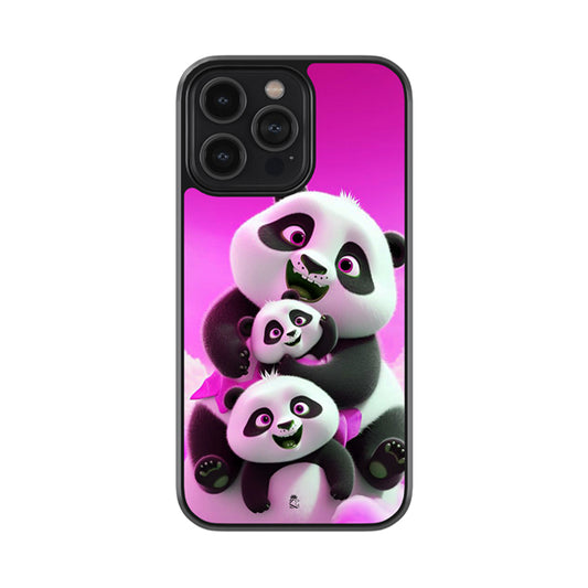 Panda Family Glossy Metal Case